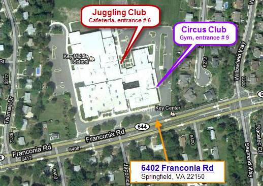 Map of Key with club locations marked